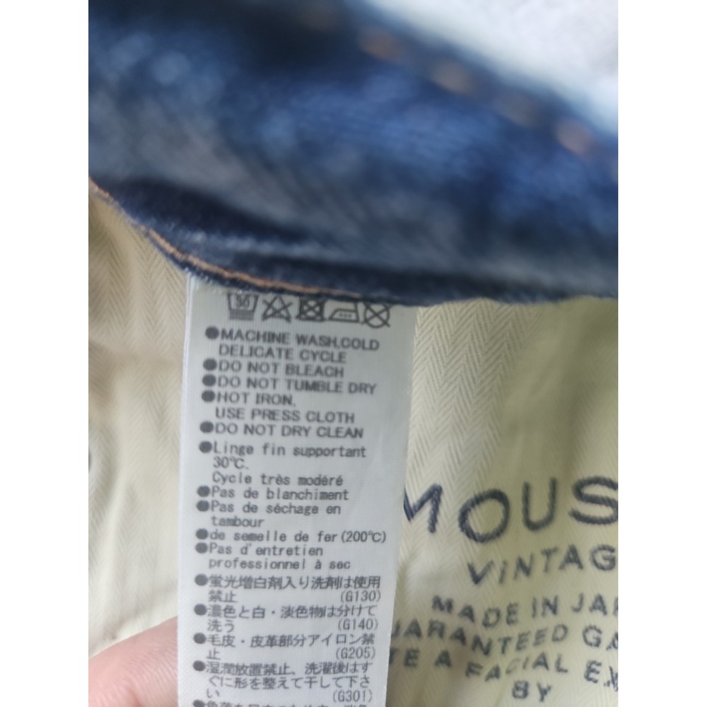 Moussy Vintage Straight Leg Howa Jeans in Blue Women 31 Made Japan $370 - Picture 15 of 16